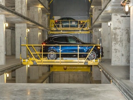 U-tron's Automated Parking systems provide more parking in less space, enabling high-density parking in a samller footprint, sometime up to 50% less space.