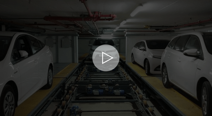Automated Parking Conveyor system is a pallete-based flexible soluition. Works well in challenging or odd-shaped parking structure and can save parking space up to 50%. 
